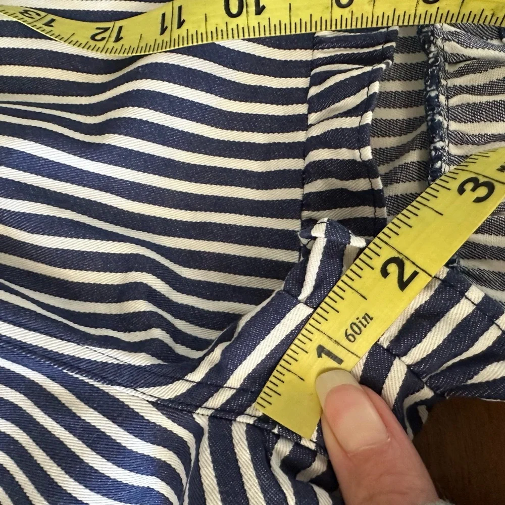 Crewcuts Navy Striped Pull on ruffle detail cotton Shorts‎ girls 14 NWT